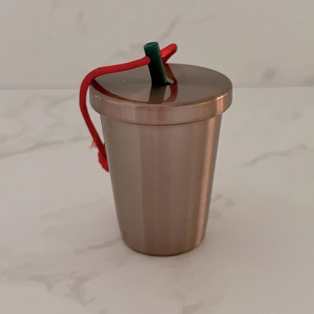 Starbucks Stainless Steel Iced Coffee Cup Holiday Ornament